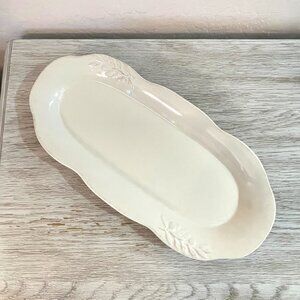Signature Housewares Campagna Beige Oval Serving Tray Platter Dish Stoneware
